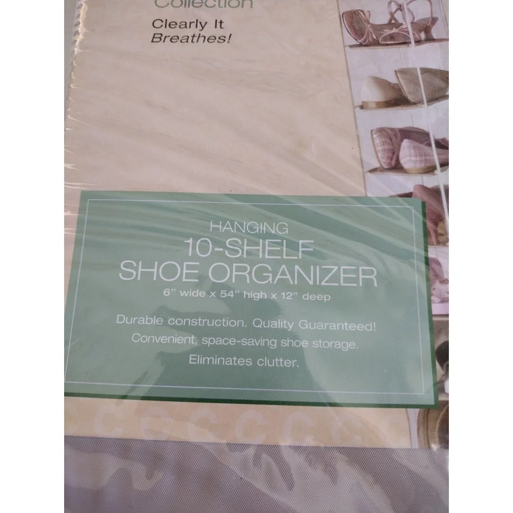 Closet Complete‎ 10 Shelf Hanging Shoe Organizer Convenient Space Saving Clear
